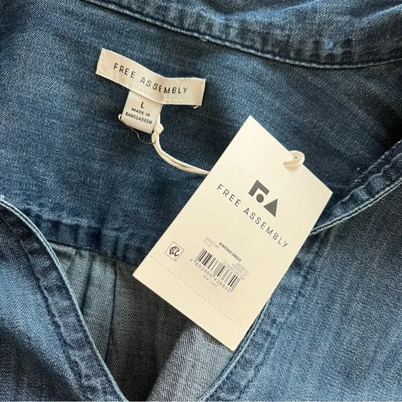 NWT•Pull-On Blue Denim Kimono Dress•Sz L - Picture 4 of 9